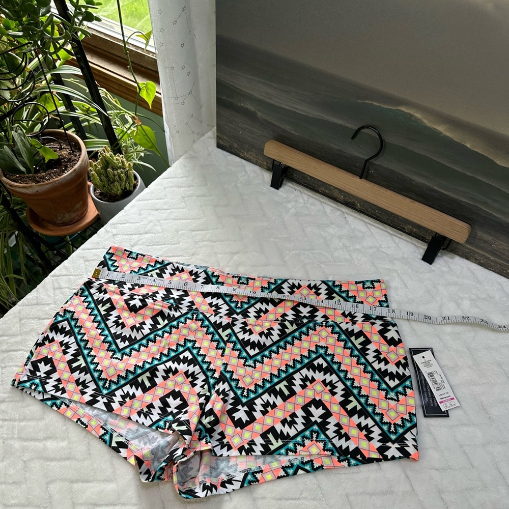 Nwt No Boundaries Walmart Shorty Crop Cheer Short Booty Shorts Teal Black Boho L - Picture 3 of 9